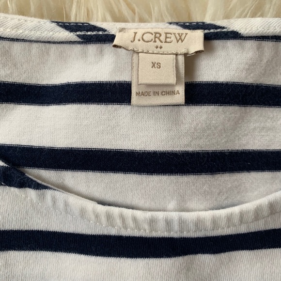 J.Crew Ruffle Sleeve Crew Neck Striped Top - XS - Picture 6 of 11